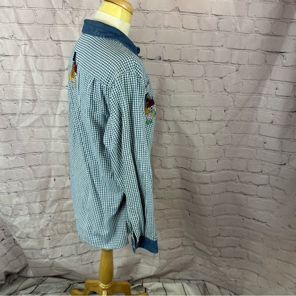 the quacker factory long sleeve embroidered sz sm 100% cotton bird house granny - Picture 2 of 9